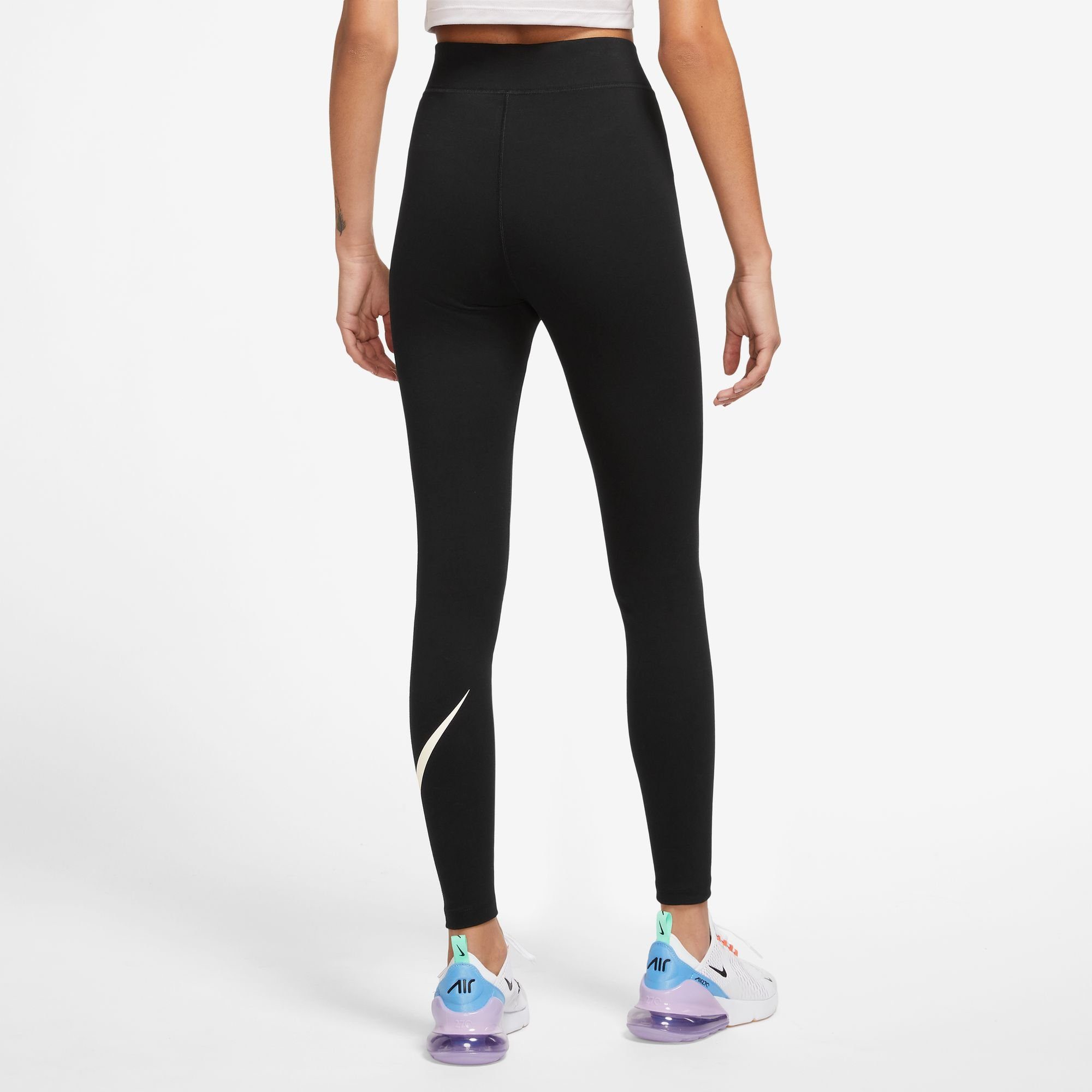 GRAPHIC Leggings Nike HIGH-WAISTED BLACK/SAIL Sportswear LEGGINGS WOMEN'S CLASSICS