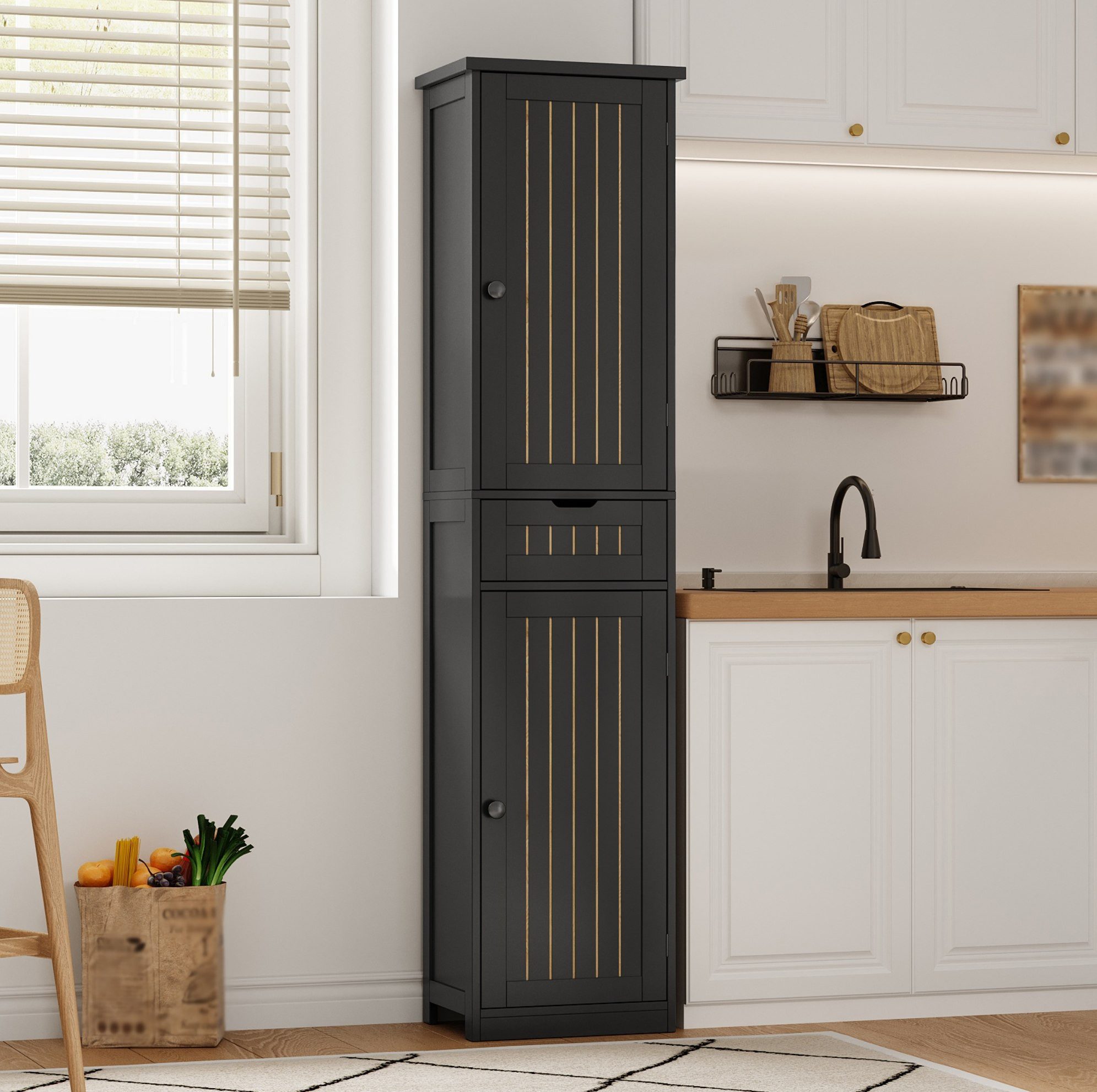 MODFU Sideboard Moderner Buffetschrank,mit Türen (mit verstellbaren Einlegeböden für flexible Aufbewahrung. Geeignet für Küche, Esszimmer oder Wohnzimmer., 1 St., 170×40×30 cm)
