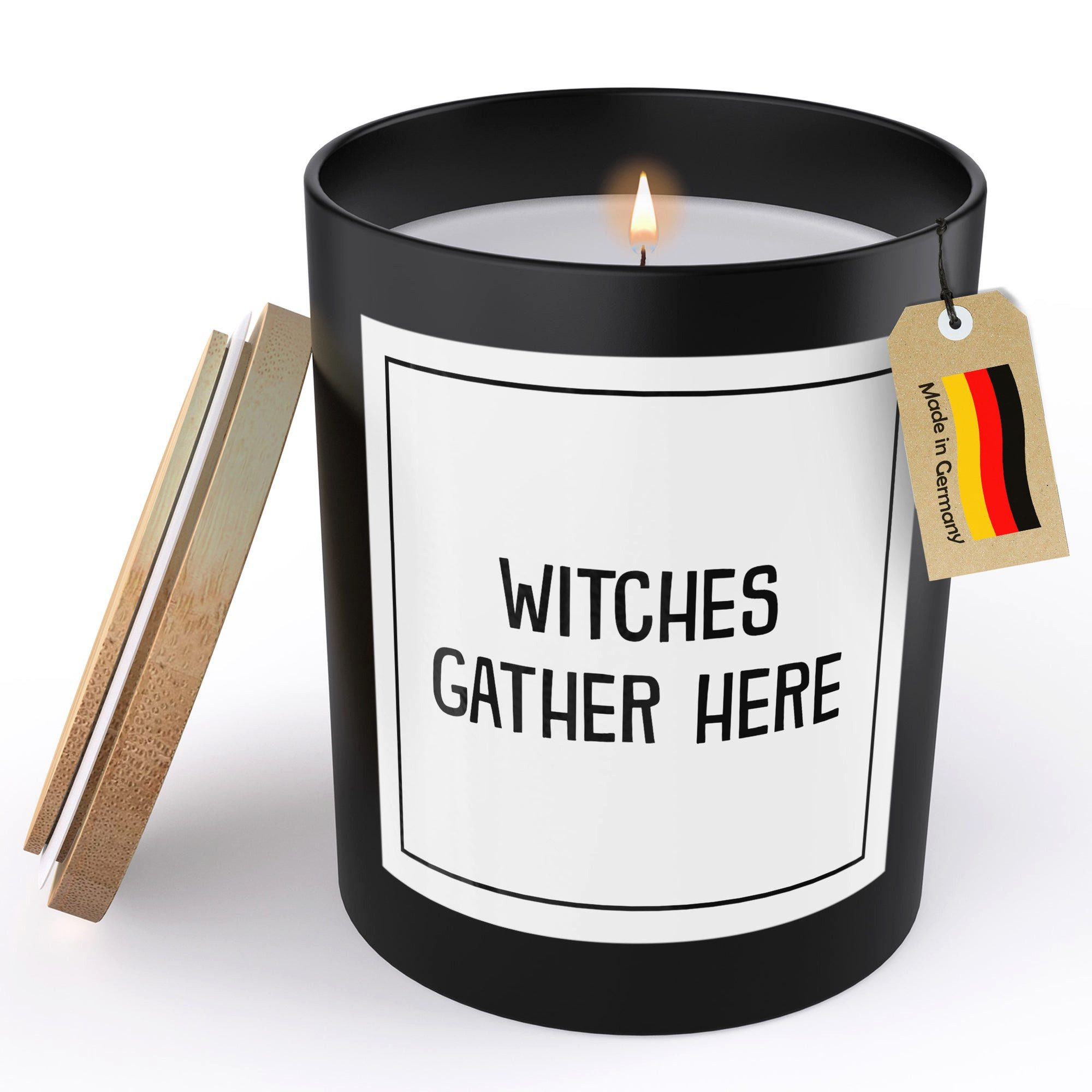 22Feels Duftkerze HANDGEMACHT Zitrus Frauen Geschenk Deko Glas, MADE IN GERMANY, Europäisches Sojawachs, Bambusdeckel und Glas, Vegan