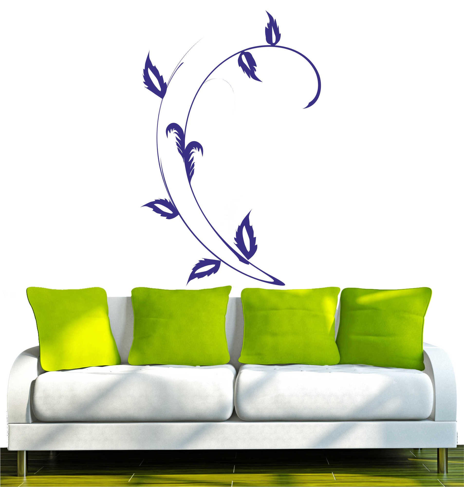 INDIGOS UG Wandtattoo Wandtattoo - Wandaufkleber - w339 Blume Blumen Pflanze Blatt