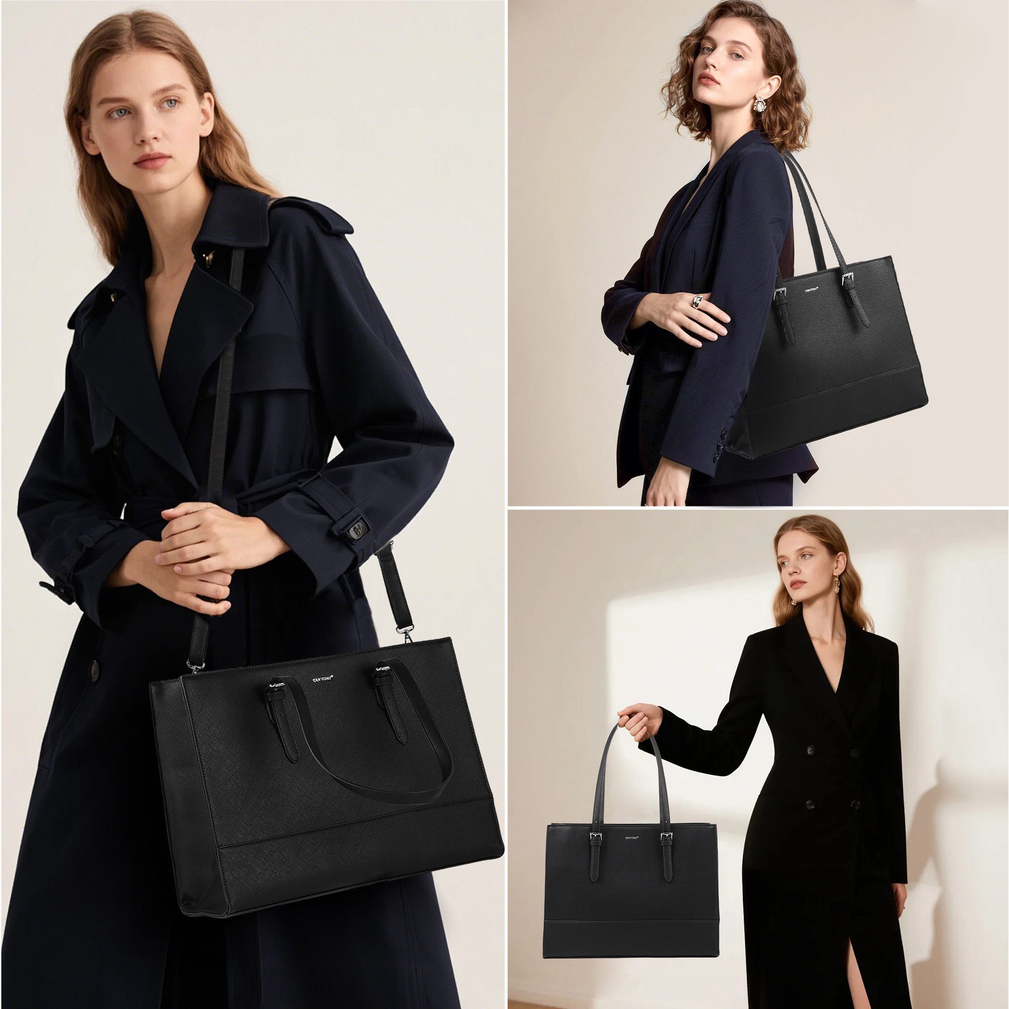 TAN.TOMI Aktentasche Business Handtasche Laptoptasche 15,6 Zoll Schultertaschen, Mit 4 Fächern für Arbeit Schule Arbeitstasche Notebooktasche