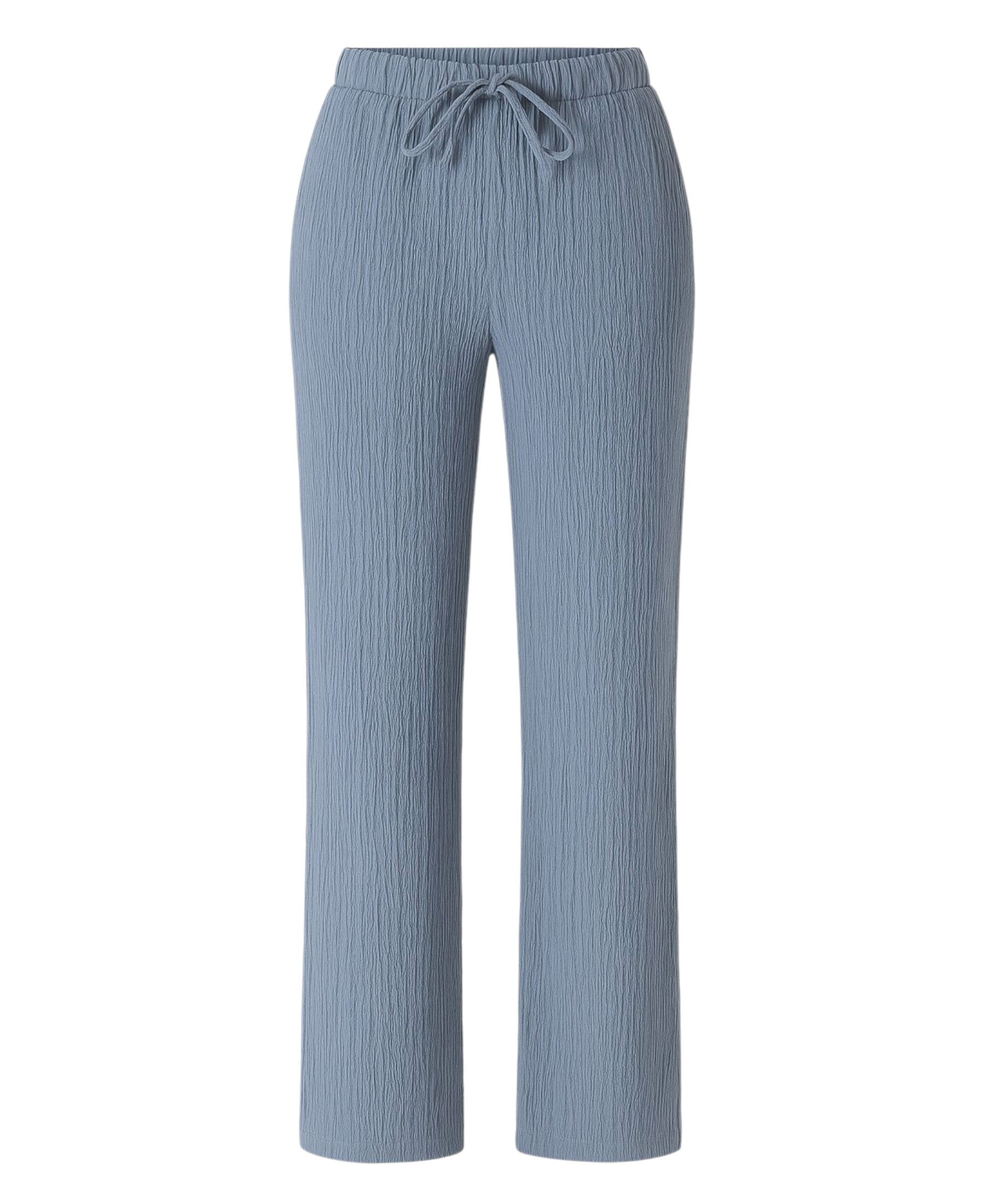 fashionshowcase Palazzohose Damen Sommerhose Crinkle Marlene-Hose mit weitem Bein Weiches & luftiges Material, leicht fallend, mit Crinkle-Struktur