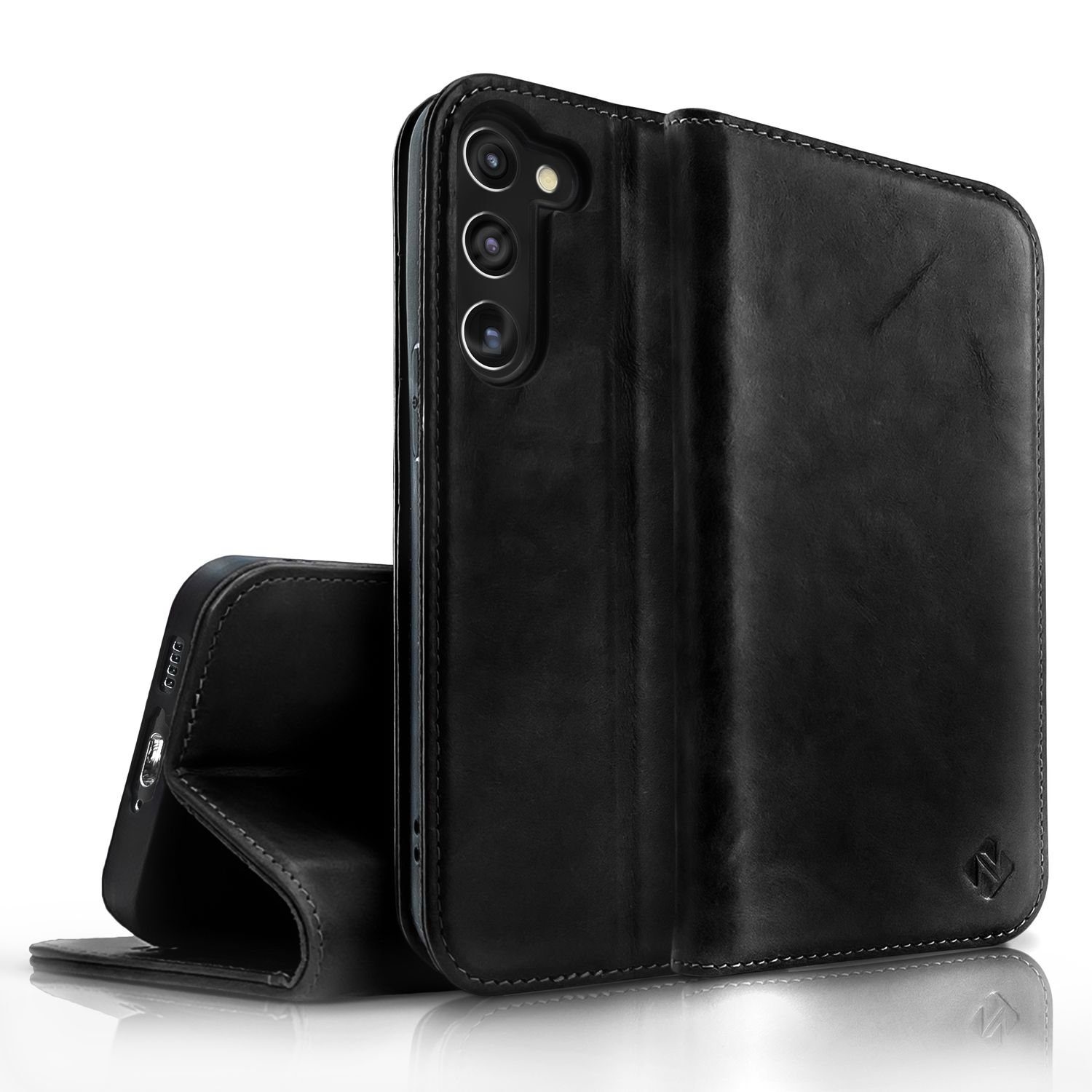 Nalia Flip Case Samsung Galaxy S23 Plus, Echt Leder Flip Case Hülle / Magnetverschluss / Premium Leather Case