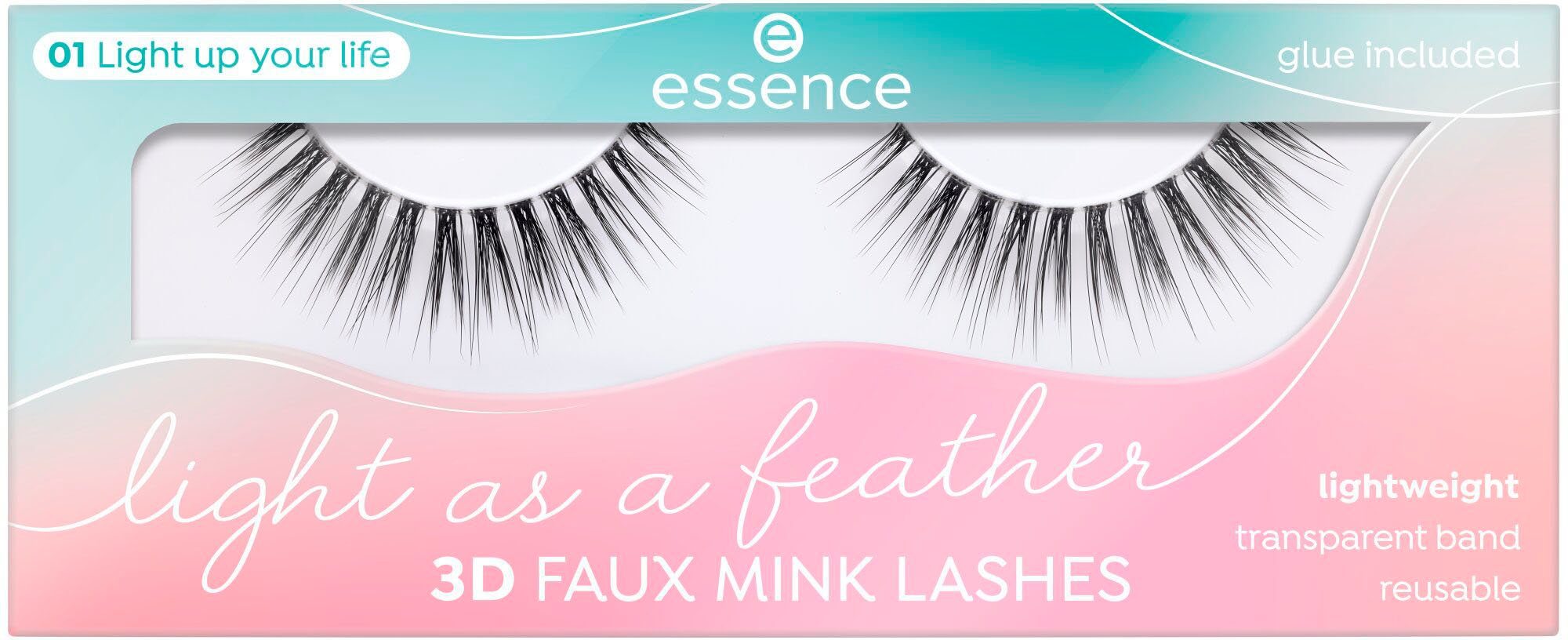 tlg., Light wiederverwendbar 3D Essence mink 3 lashes, a Set, feather faux Bandwimpern as Einfache Anwendung &