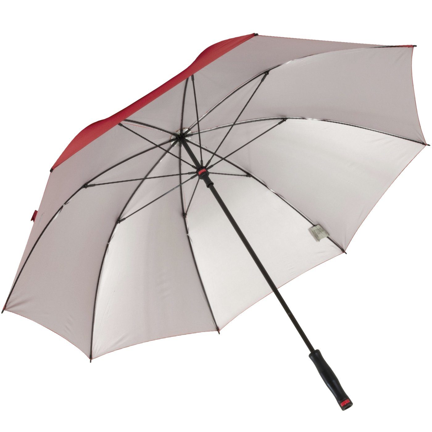UV-Schutz, mit rot Paare XXL Golfschirm derby Strand für innen für uni und silber, Familien und Camping Langregenschirm