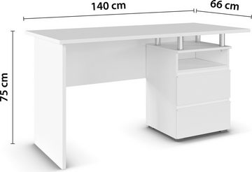 rauch Jugendzimmer-Set Joel, (Set, 4-St), Bett in 2 Breiten, Nachttisch, Schreibtisch sowie Schrank