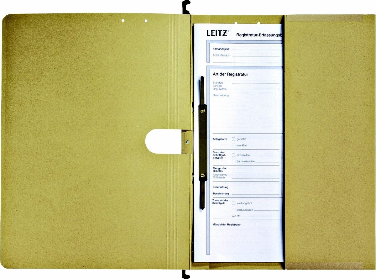 LEITZ Hefter Hängehefter Alpha kaufm. Heftung 250g/qm Karton mit Tasche naturbraun