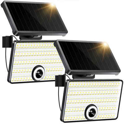 Elegear LED Gartenleuchte Solar 2Pack mit Bewegungsmelder, kühlweiß, 2000 mAh, Batterie, Wand