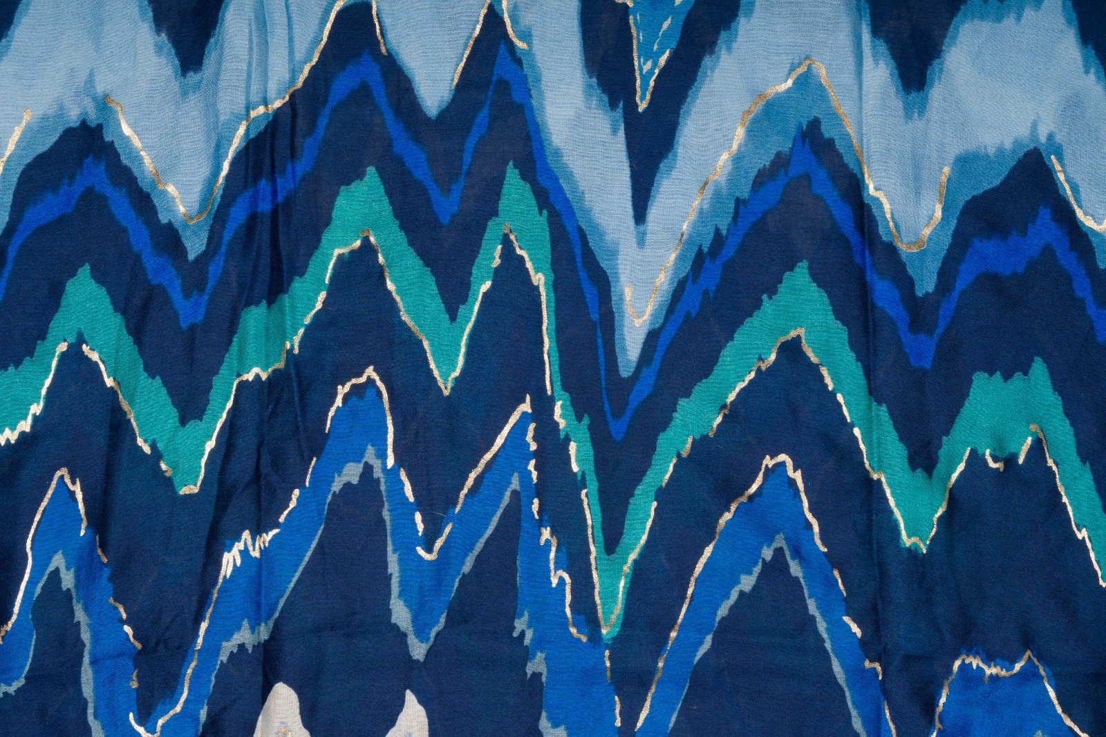 Dunkelblau-Blau mit Leichter Modeschal, Muster (1-St), Schal Zick-Zack styleBREAKER
