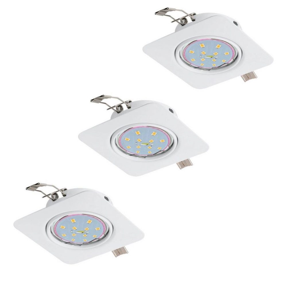 EGLO LED Deckenleuchte, Leuchtmittel inklusive, Warmweiß, 3er Set LED Decken Einbau Прожектори Lampe Spot Leuchte verstellbar Eglo