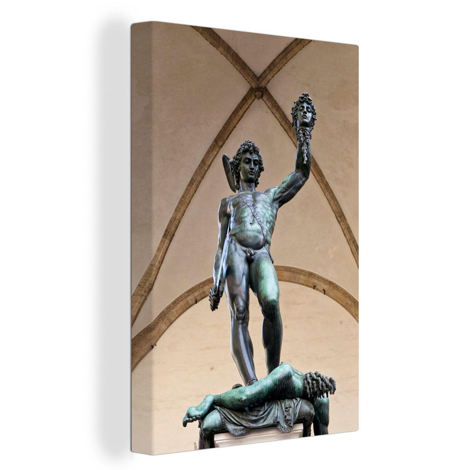 OneMillionCanvasses® Leinwandbild Griechischer Krieger, (1 St), Leinwandbild fertig bespannt inkl. Zackenaufhänger, Gemälde, 20x30 cm