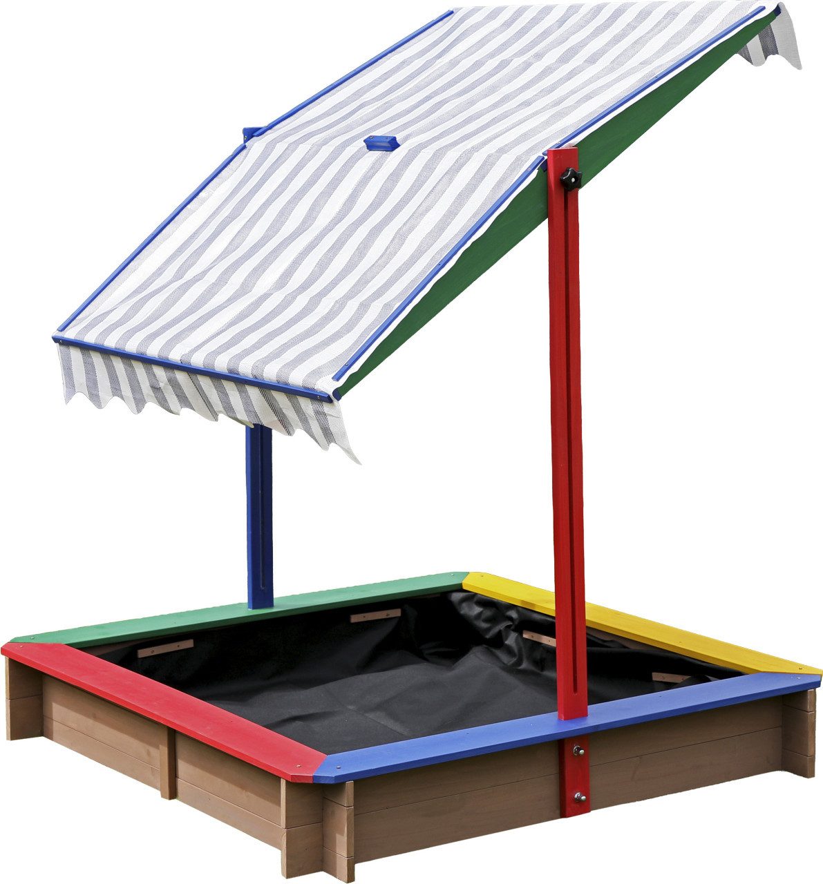 dobar Sandkasten Dobar Sandkasten farbig mit Dach 111 x 111 cm