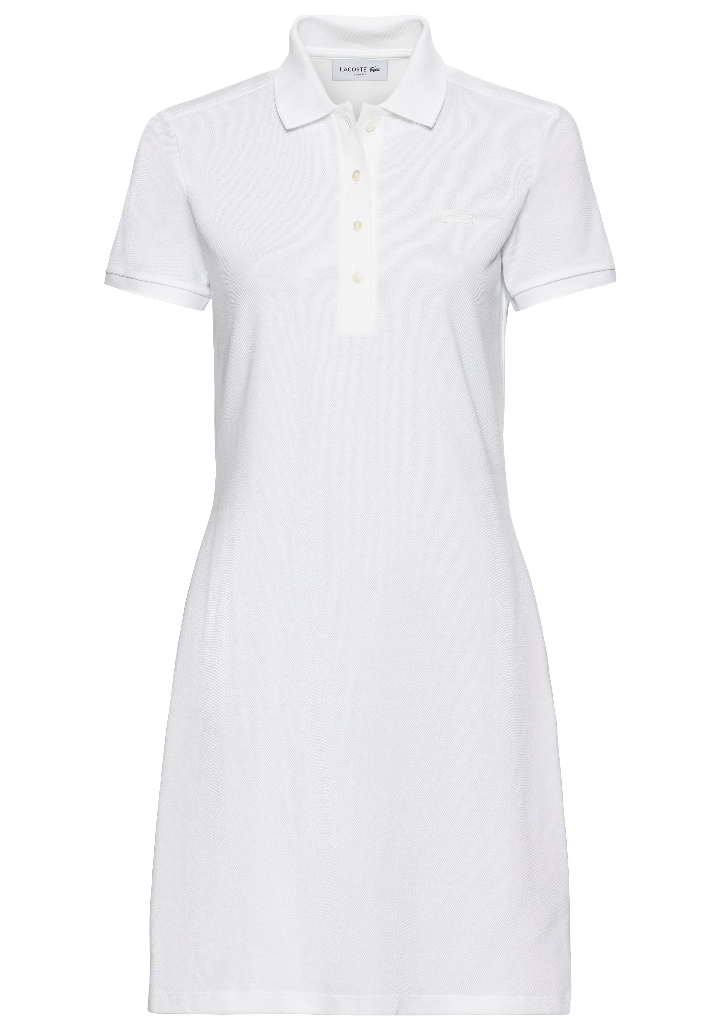 Lacoste weiß Polokragen Jerseykleid Mit