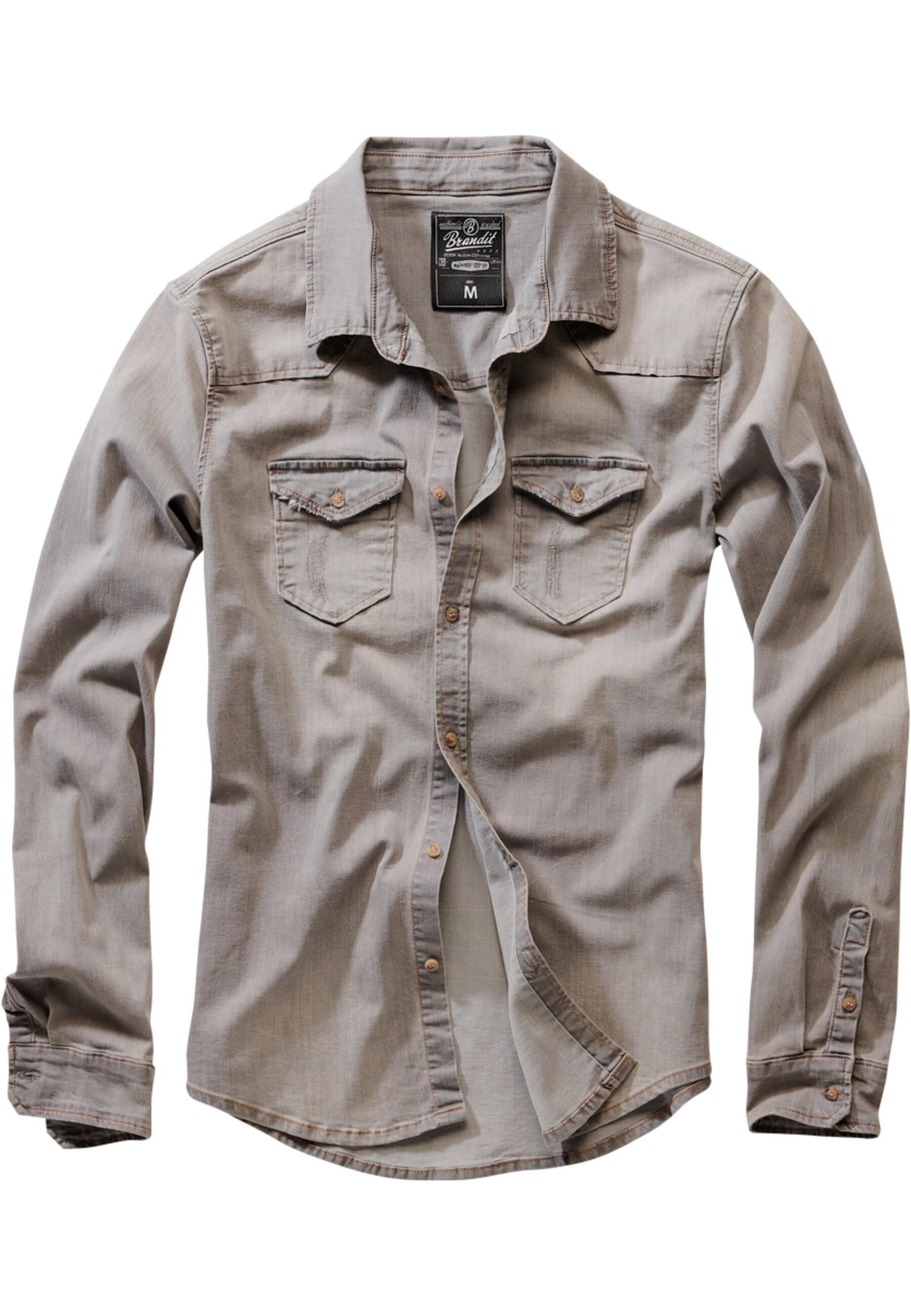 Brandit Langarmhemd Brandit Herren Riley Denim günstig online kaufen