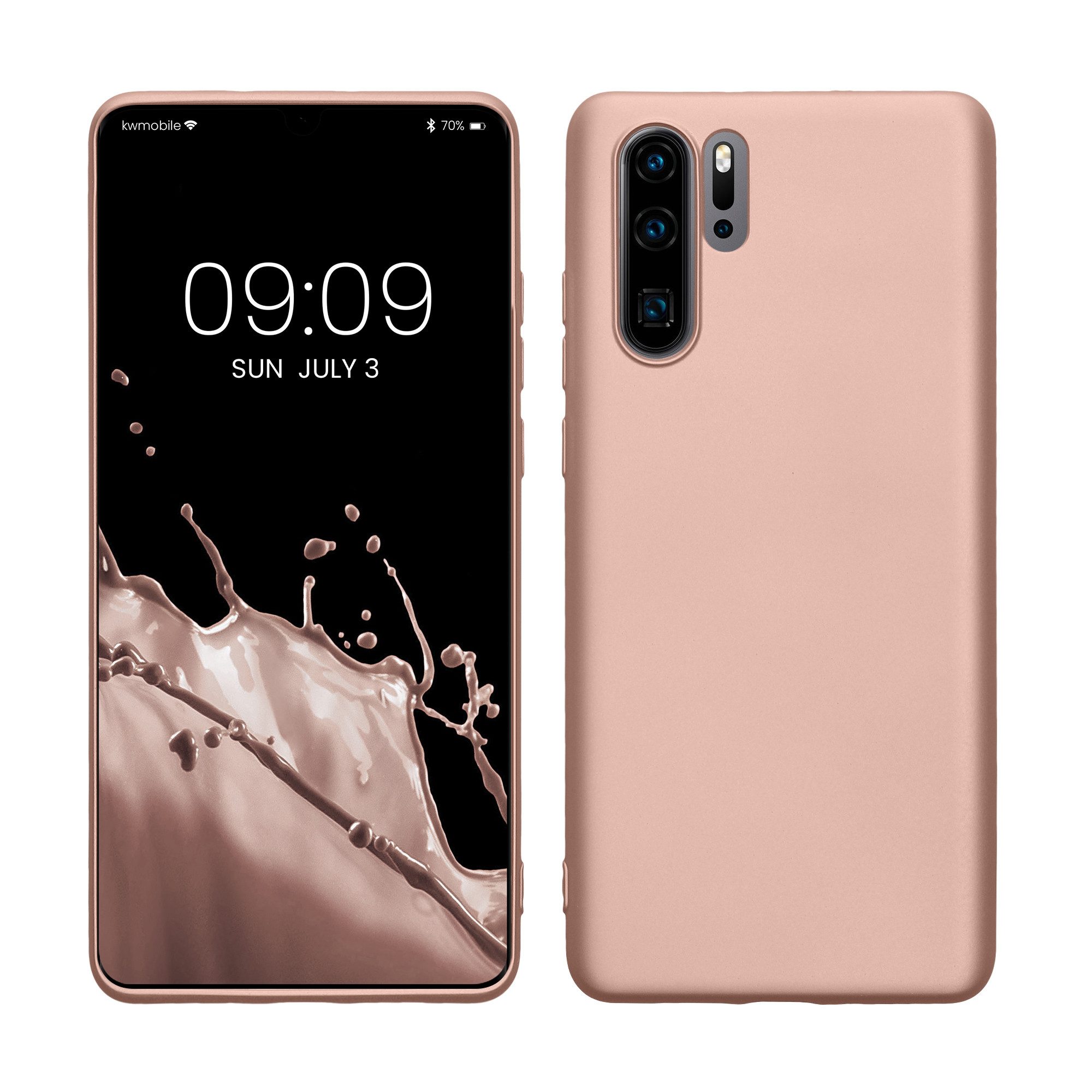 kwmobile Handyhülle Handyhülle für Huawei P30 Pro Hülle, Silikon Case metallisch schimmernd - Schutzhülle Cover