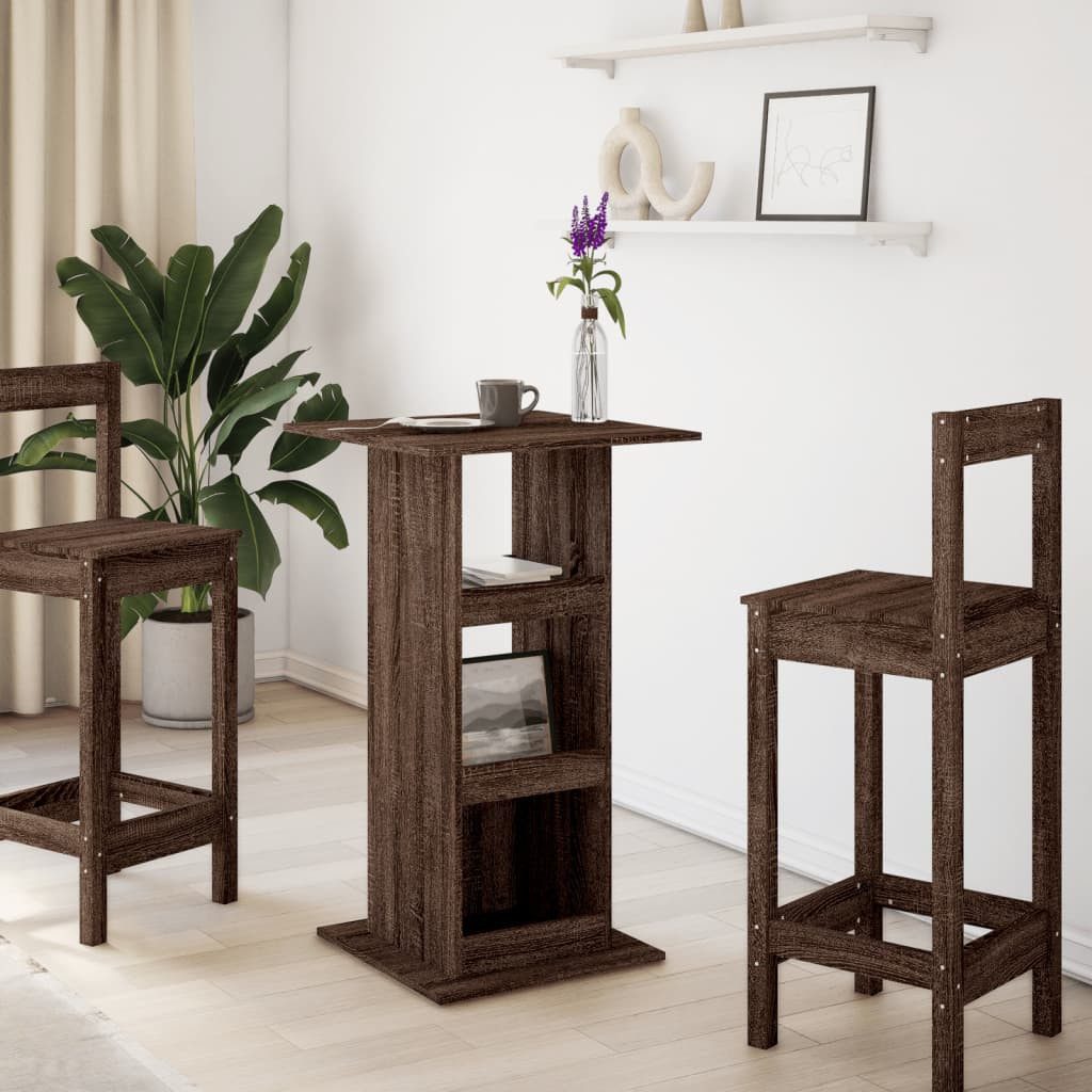 vidaXL Esstisch Bartisch mit Ablagen Braun günstig online kaufen