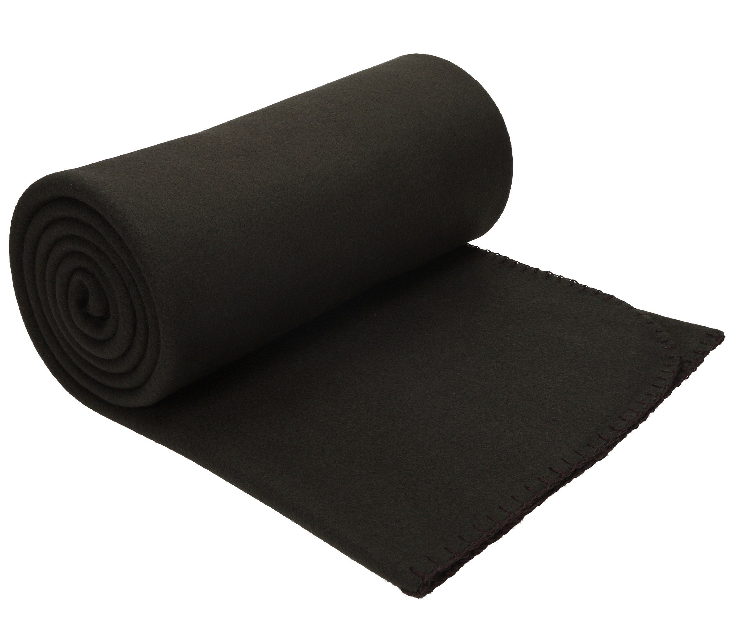 Wohndecke Luxus Fleecedecke Kuscheldecke Größe 130x170 cm Farbe braun, Betz, 180 g/m²