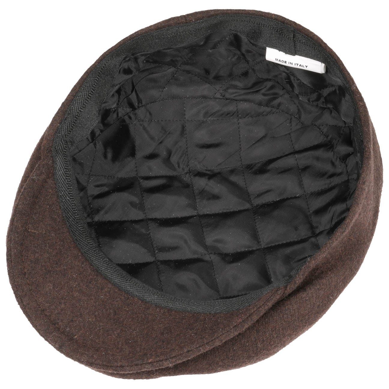 Lipodo Flat Cap (1-St) Schirm, Made in braun mit Italy Flatcap