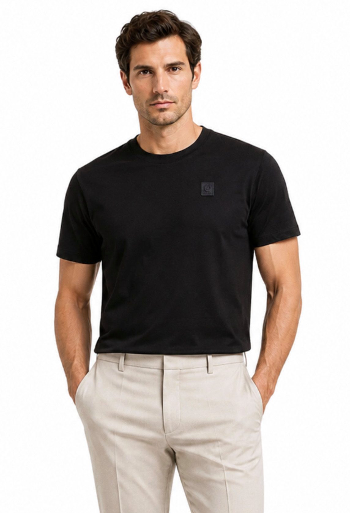 Belstaff T-Shirt London Steel Mercerised Cotton Retro Silikon-Phoenix-Logo Farblich abgestimmtes Silikon-Phoenix-Logo