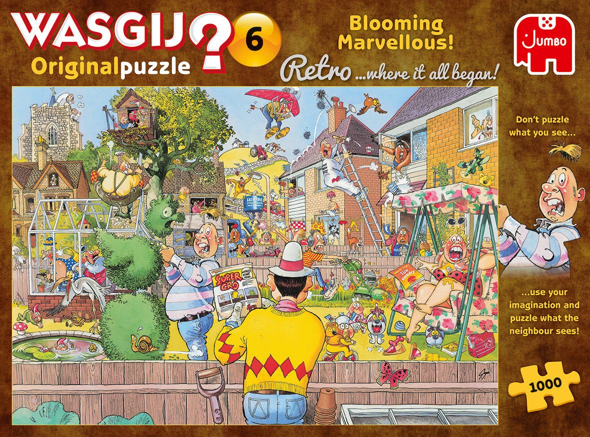 Jumbo Spiele Puzzle Wasgij Original Retro 6 Große Gartenfreunde 1000 Teile Puzzle, 1000 Puzzleteile, Made in Europe
