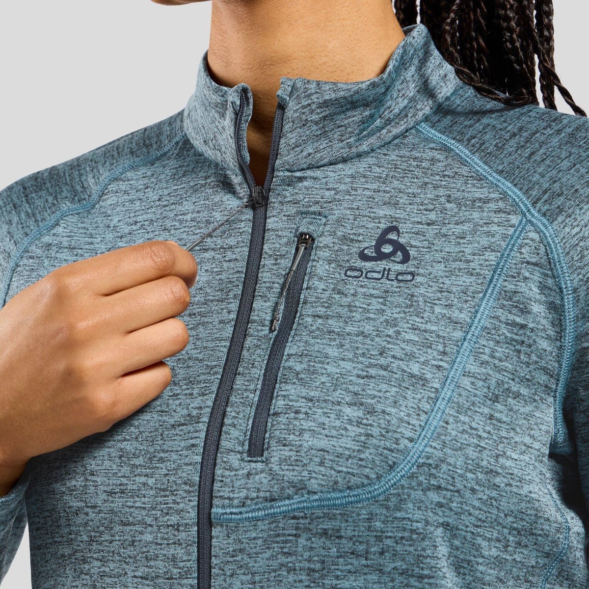 Odlo Fleecejacke The Tencia Half-zip Mid Layer Hält warm und trocken bei Outdoor-Abenteuern dank hervorragendem