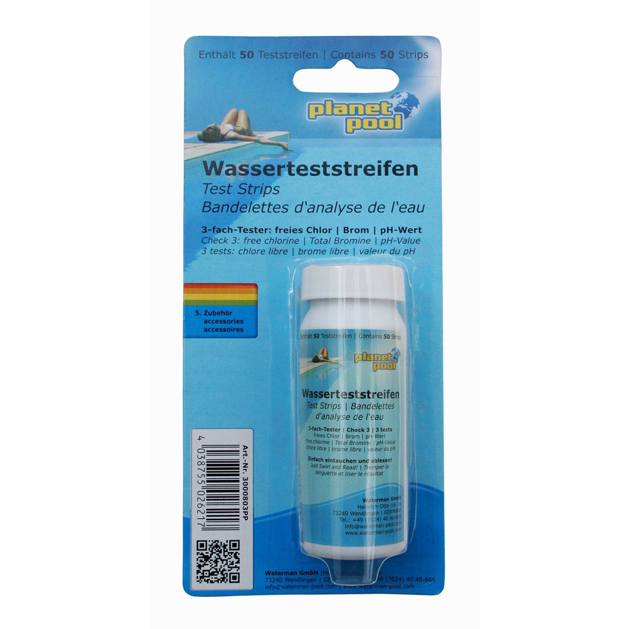 Planet Pool Pooltester PLANET POOL Wasserteststreifen 50 Stück - pH/Chlo, (50-tlg)