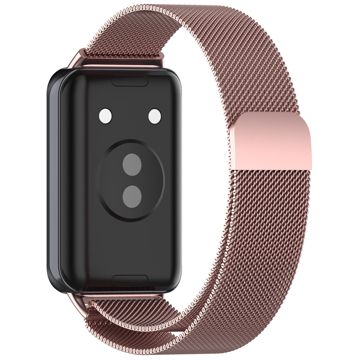 Wigento Smartwatch-Armband Für Honor Band 9 Metall Stahl Mesh Ersatz Armband mit Magnetverschluss