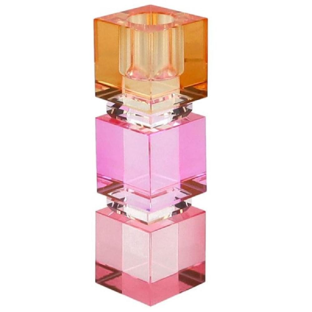 Giftcompany Kerzenhalter Kerzenhalter Sari Eckig Rosa Orange (13,8cm)