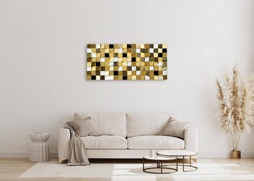 KUNSTLOFT Wandbild Goldene Mission 123x55 cm, handgefertigtes Wandbild mit 3D Effekt