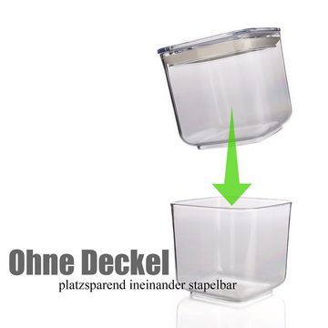 BigDean Vorratsdose 4 Stück Vorratsdosen mit Deckel 750ml transparent, Kunststoff. Silikon, (4-tlg)