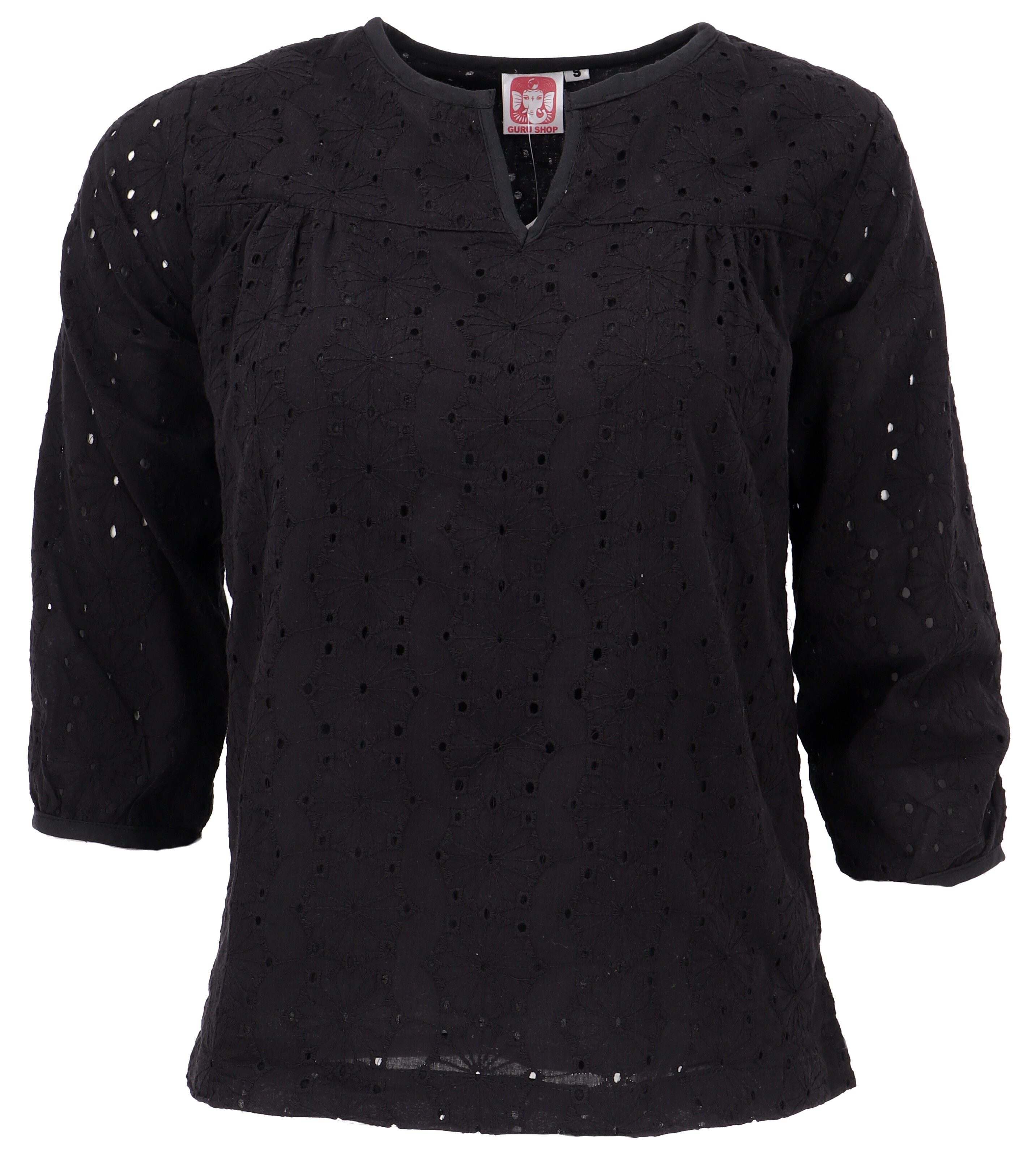 Guru-Shop Longbluse Leichte Baumwollbluse, bestickte Boho.. alternative Bek günstig online kaufen