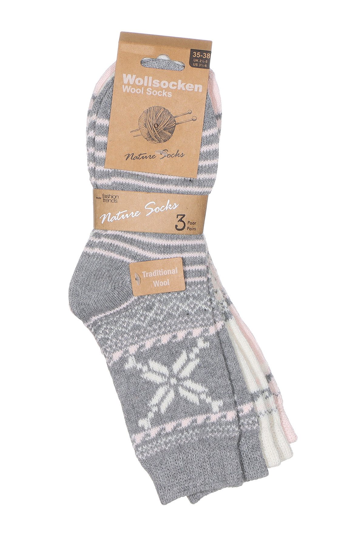 simaranda Norwegersocken Damen Socken gemischt 83 39-42 Bunt Gemischt 3 Paar (Spar-Set, 3-Paar)