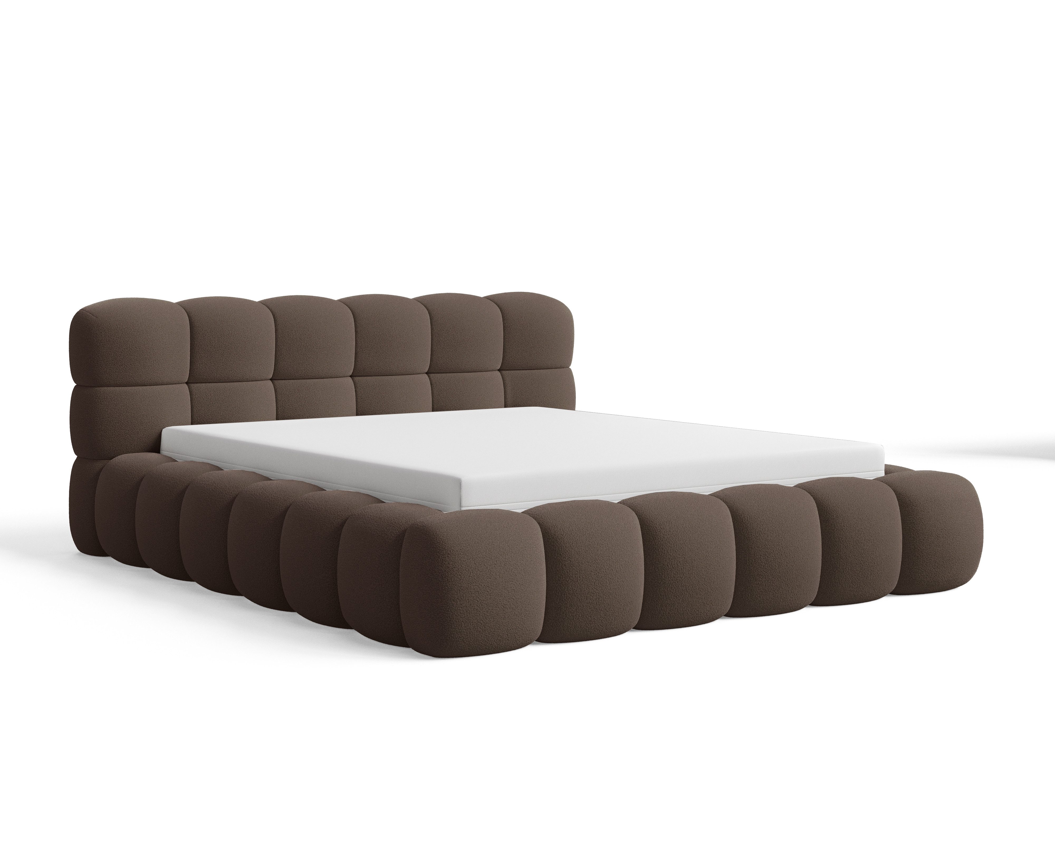 Chilly Möbel Polsterbett Stone Braun Bouclé günstig online kaufen