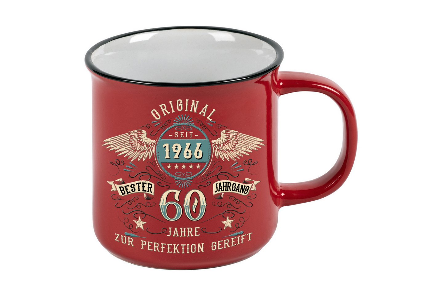 LOBO NEGRO® Tasse als Geschenk zum 60. Geburtstag - Perfektion seit 1966 - Vintage Style, Keramik