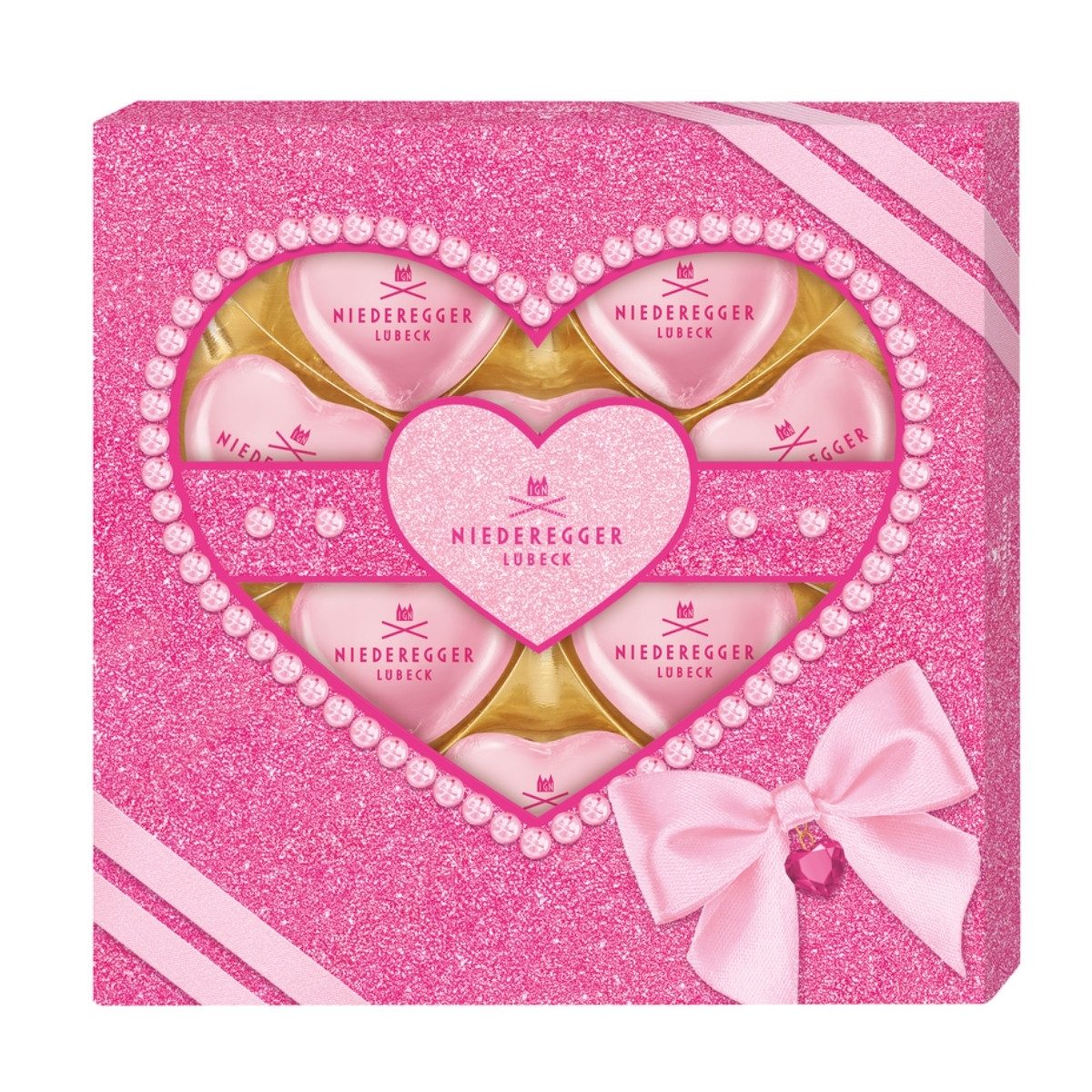 Niederegger Süßigkeit Niederegger Pralinen Herzen »Marc de Champagne«, 125 g, 10 St.