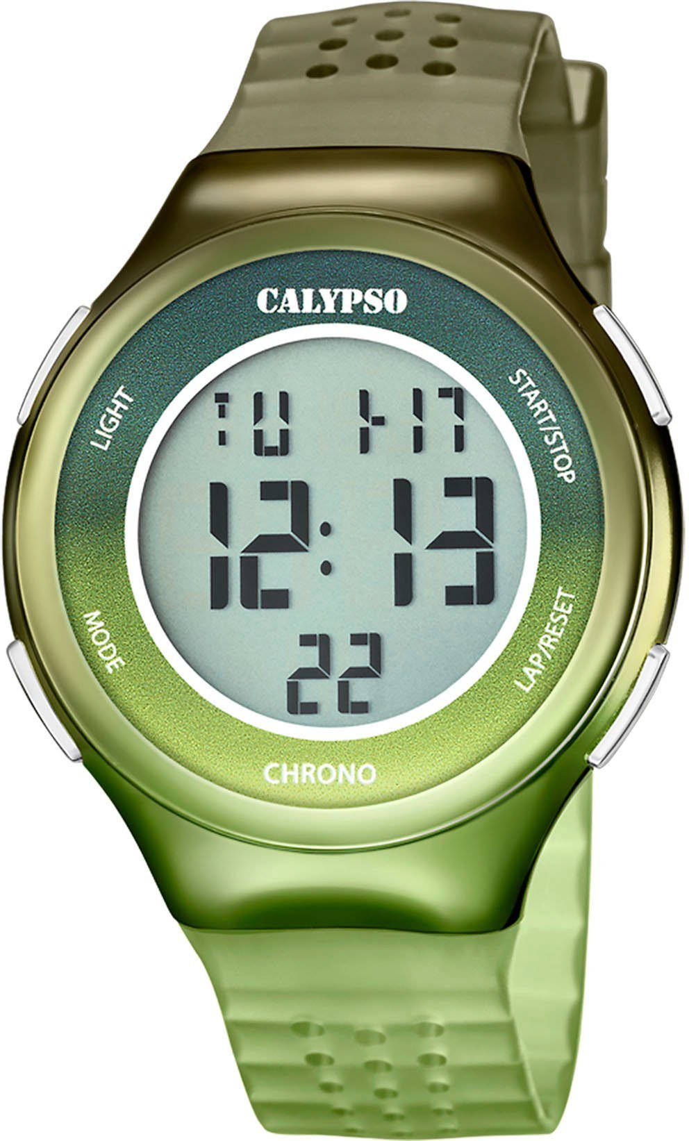 CALYPSO WATCHES Chronograph Color Splash, K5841/4, Armbanduhr, Quarzuhr, Damenuhr, Herrenuhr, digital, Stoppfunktion