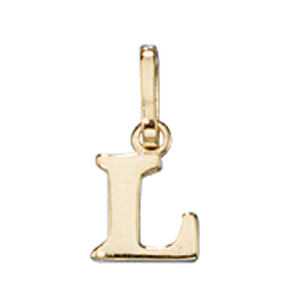 Schmuck Krone Kettenanhänger Anhänger Buchstabe 'L' aus 333 Gold, Gold 333