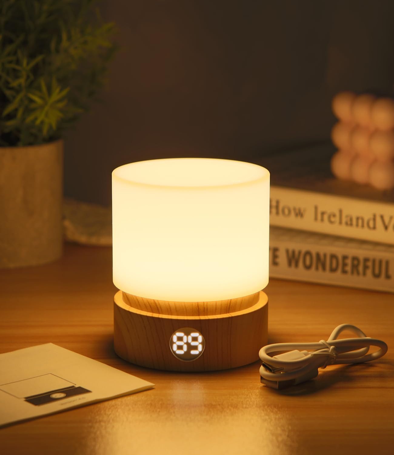 Nachtlicht LED Nachttischlampe Touch Dimmbar Tischlampe, mit 3 Modi und Timer
