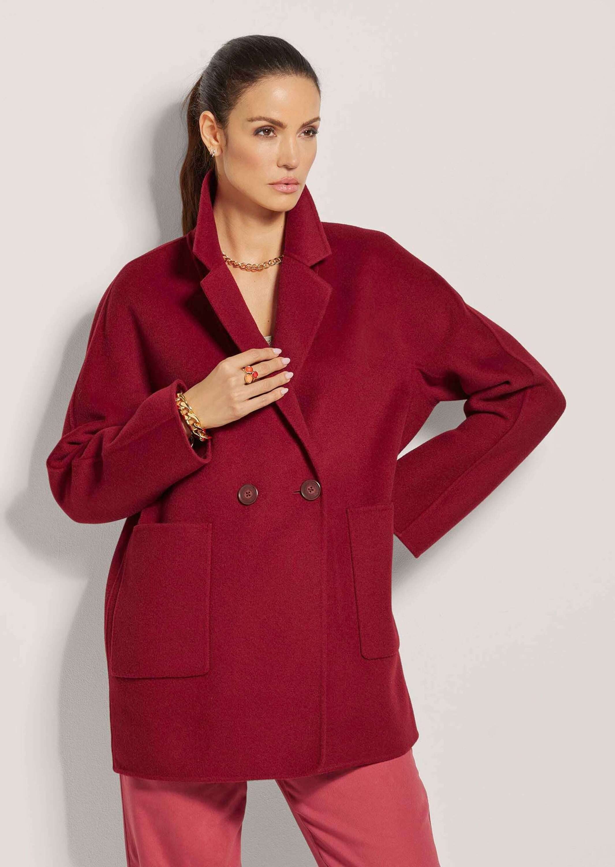 MADELEINE Kurzmantel Eleganter Wollmantel mit Reverskragen Modischer Zweire günstig online kaufen