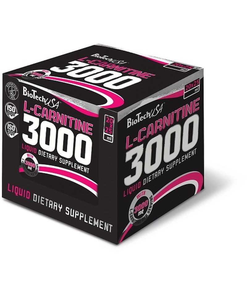 Biotech USA BioTech L-Carnitine Liquid 3000mg 20x25ml - Lemon Flüssigkeit, Flüssigkeit