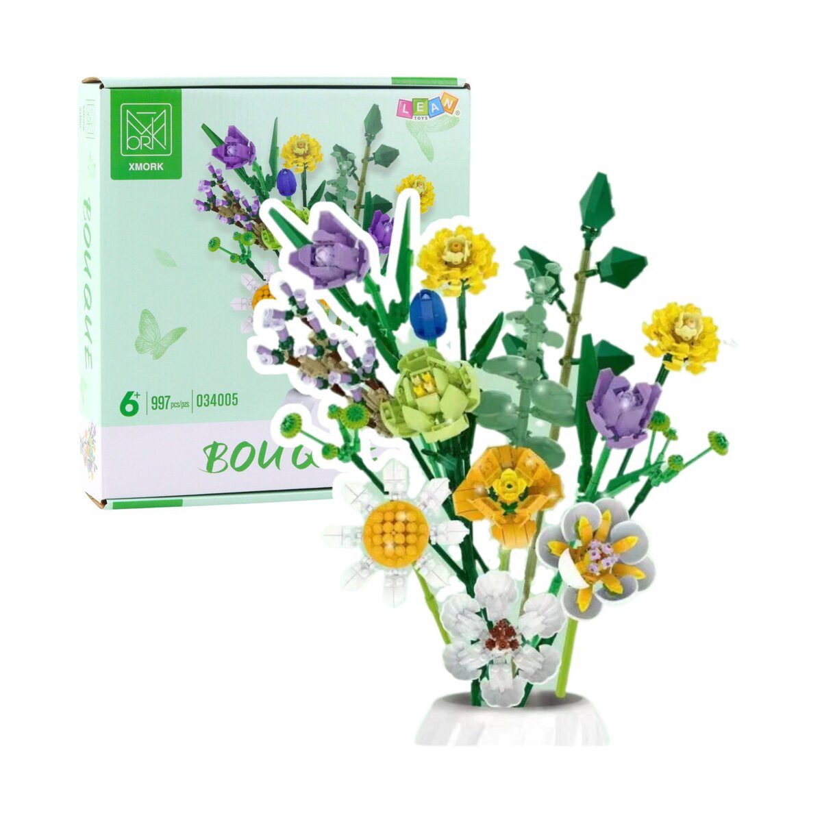 Wisam Bausteine Dekorativer Blumenstrauß aus bunten Blumen 997 Spielbausteine