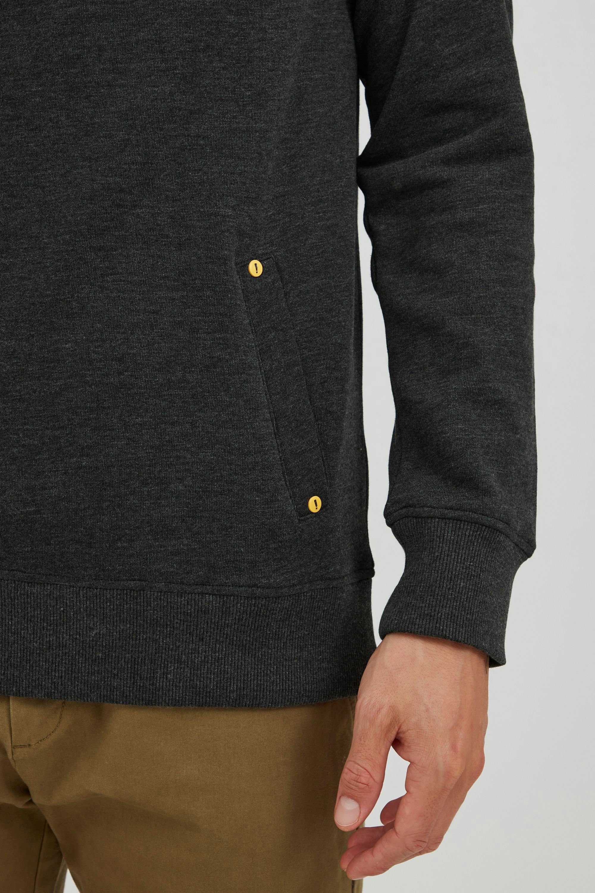 !Solid Melange SDKaran Sweater Troyer-Kragen (1940071) Sweatshirt Dark mit Moderner Grey