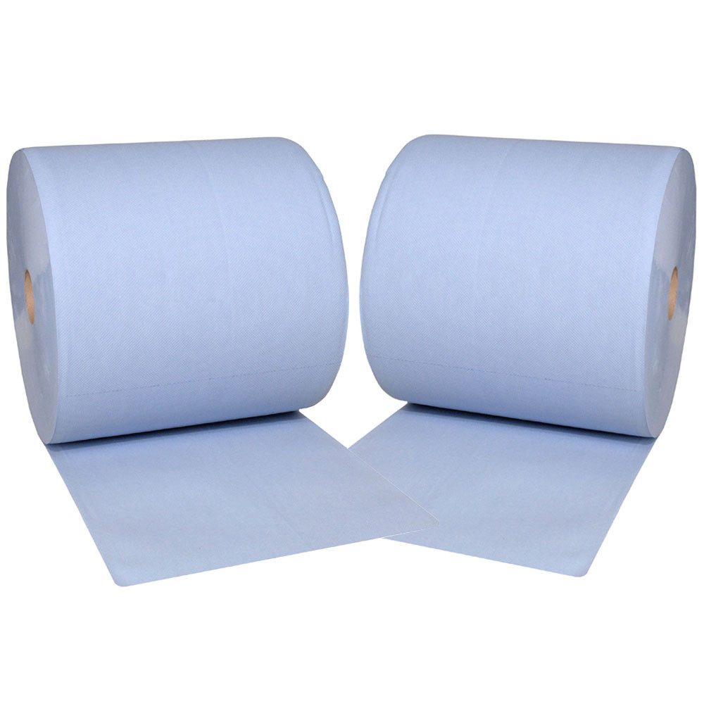 Systafex® Papierhandtuch 2x Putztuchrolle Papiertuch Papierrolle Putzrolle 2-lagig 33x36 cm, reißfest und fusselarm