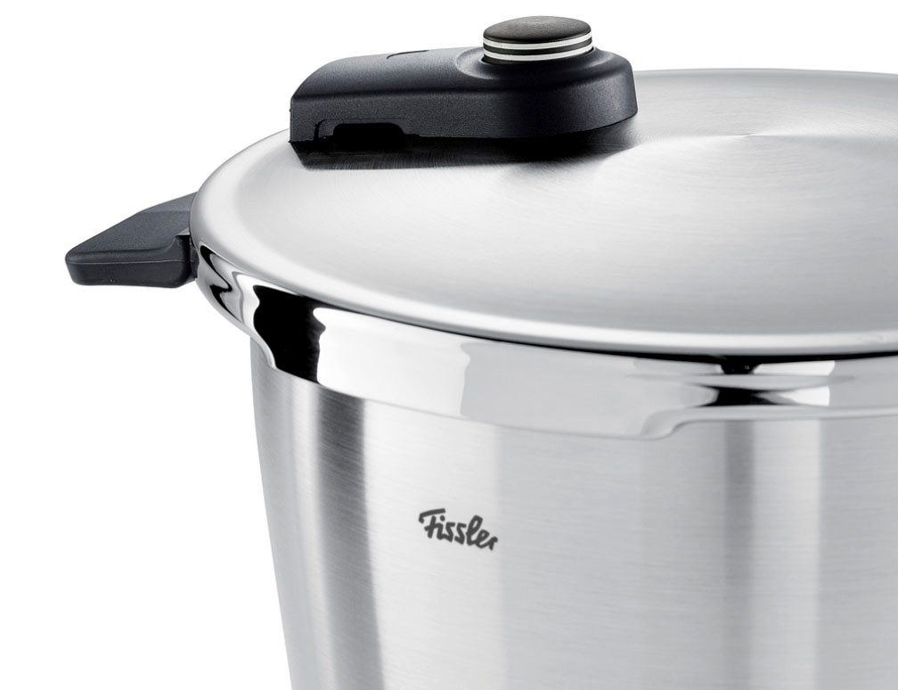Fissler Schnellkochtopf Vitaquick® Premium Edelstahl Dampfkochtopf mit Dämpfeinsatz, Edelstahl 18/10 (3-tlg), Made in Germany, mit gelochtem Einsatz – Bild 5 von 5