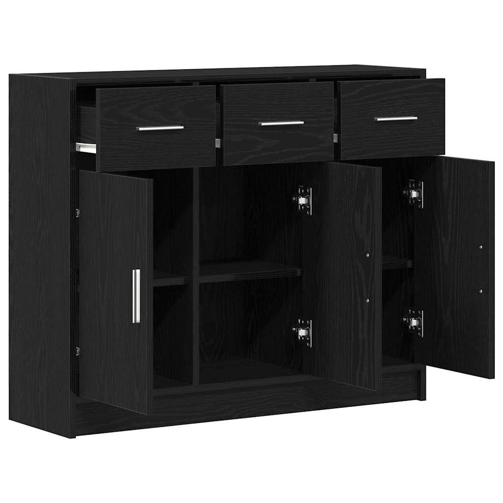 vidaXL Sideboard Sideboard Schwarze Eiche 91x28x75 cm Holzwerkstoff (1 St) – Bild 4 von 5