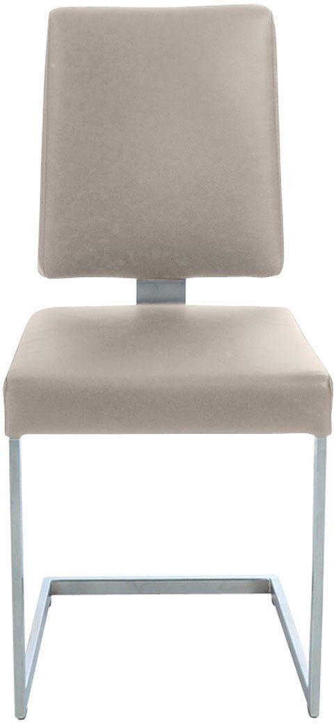 K+W Komfort & Wohnen Freischwinger, stabiles Hochkantgestell, in Leder oder Microfaser lightgrey 85 | Freischwinger