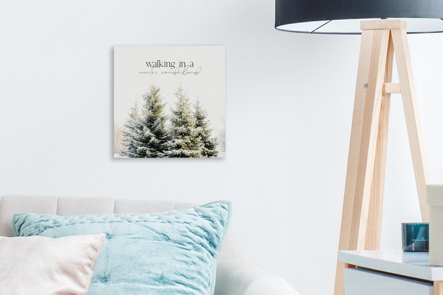 OneMillionCanvasses® Leinwandbild Weihnachten - Winter - Weihnachtsbaum, Fotodruck (1 St), Wandbild, Deko Schlafzimmer Wohnzimmer Flur 20x20 cm