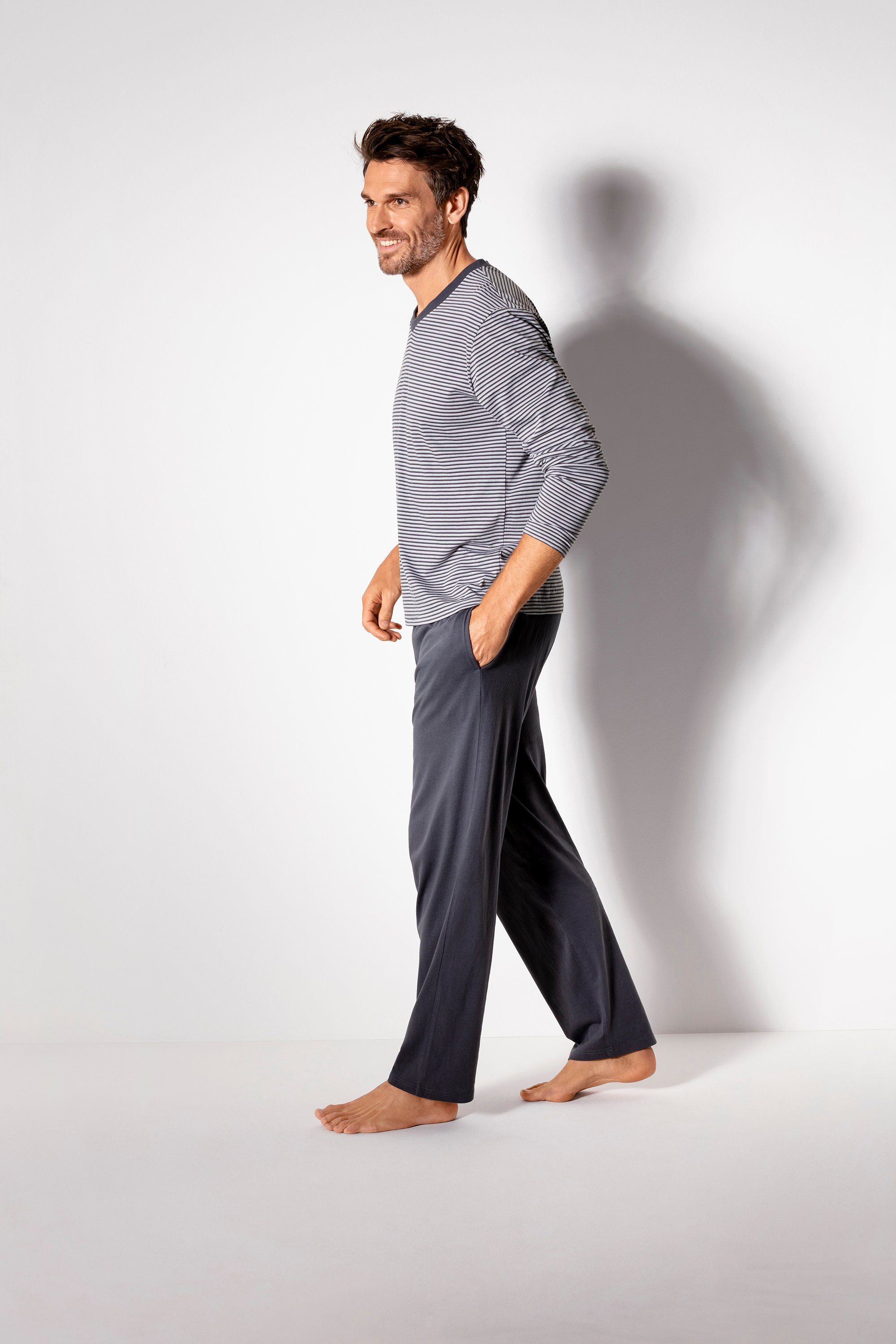 Wäsche/Bademode Nachtwäsche le jogger® Pyjama (2 Stück) gerngefärbter Streifen