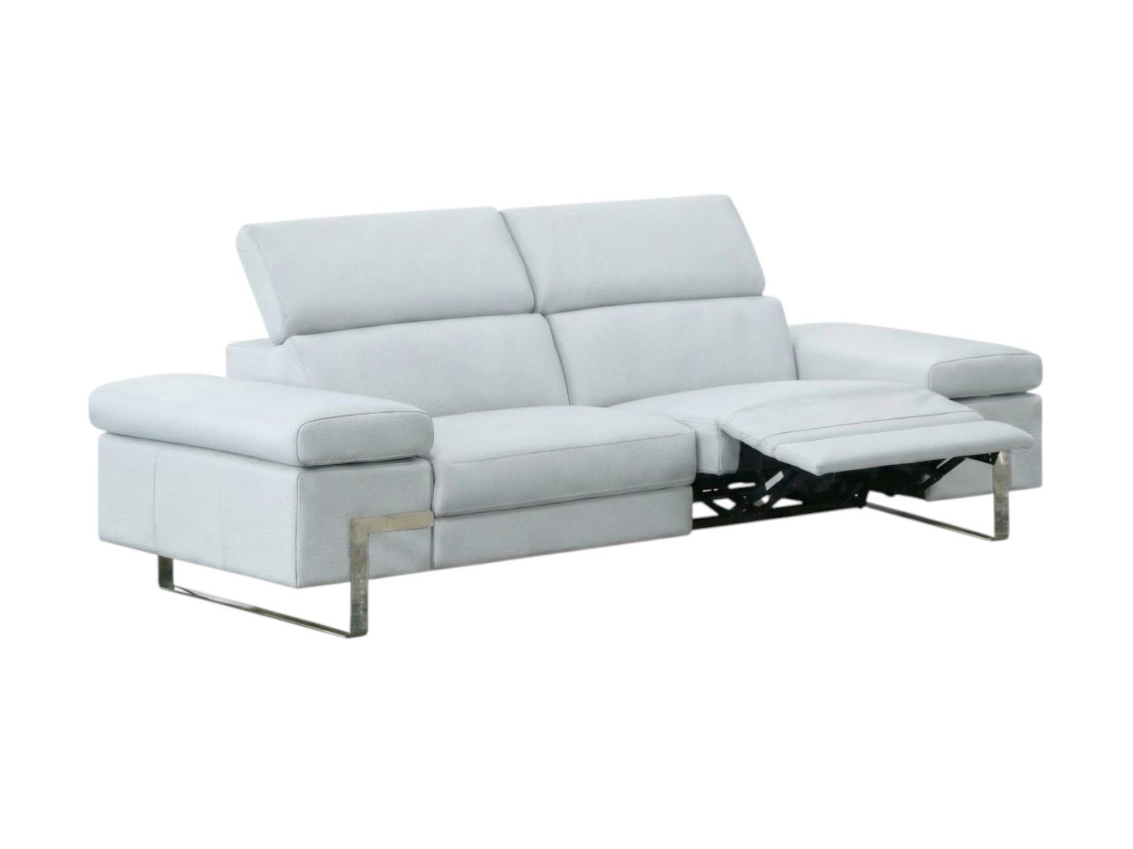 Villa Möbel Sofa Opera, 3-Sitzer 1 Teile, Echtleder-Sofa mit Kopfteilverstellung - Relaxfunktion fürs Wohnzimmer