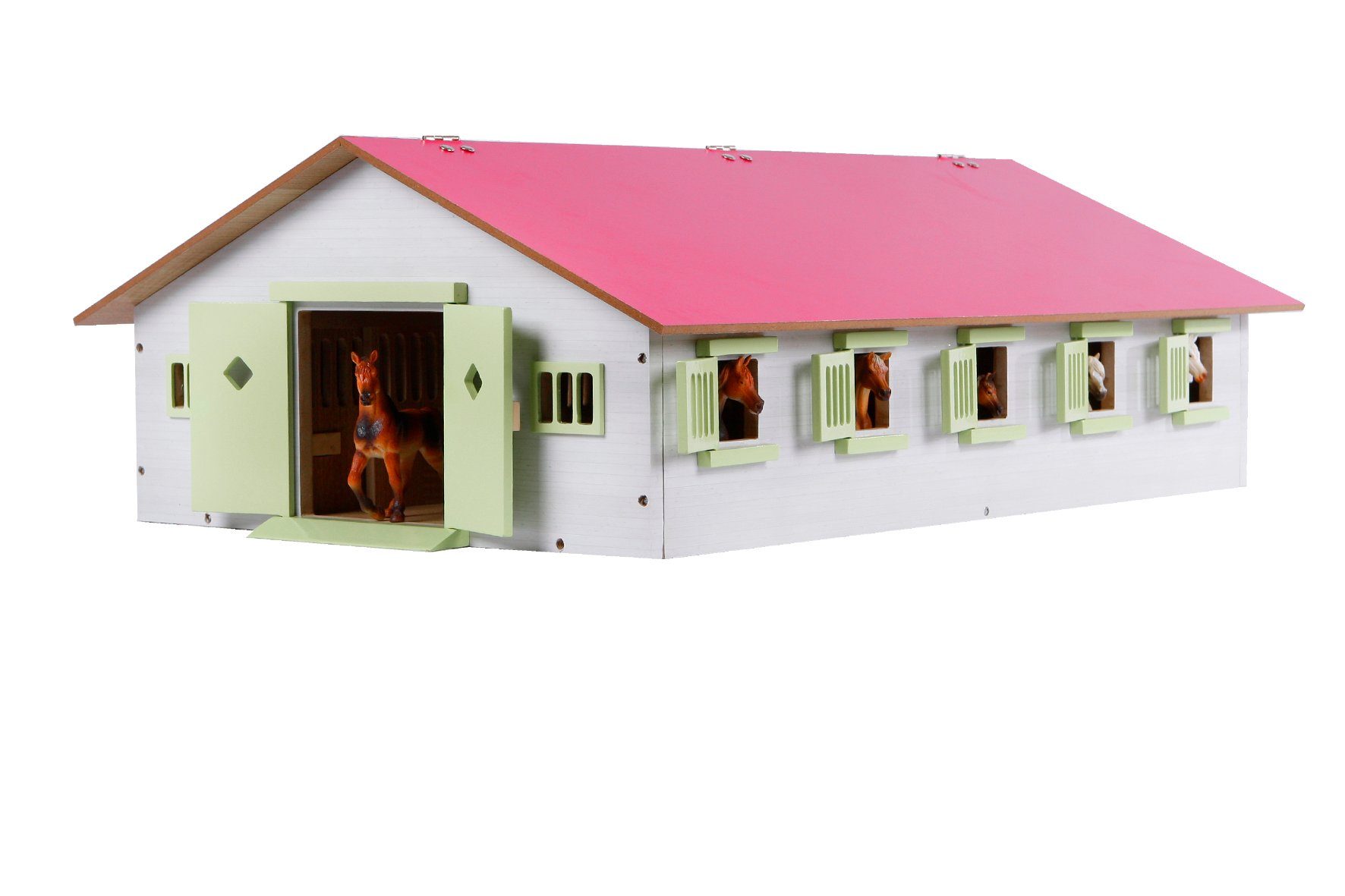 Spielwelt Kids Globe Farming Reiterhof mit 9 Pferdeboxen, Pferdehof aus Holz